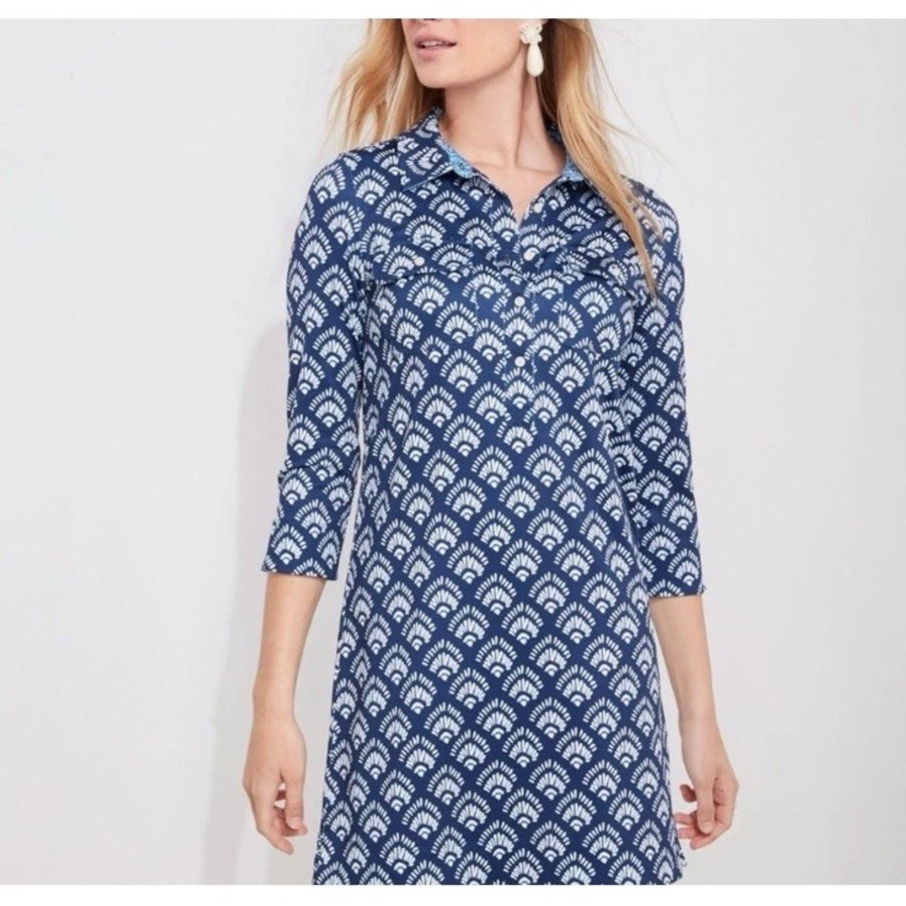 Vineyard Vines Sankaty MARGO Shirt Dress Blue Sz XS EUC Preppy Golf Pickleball